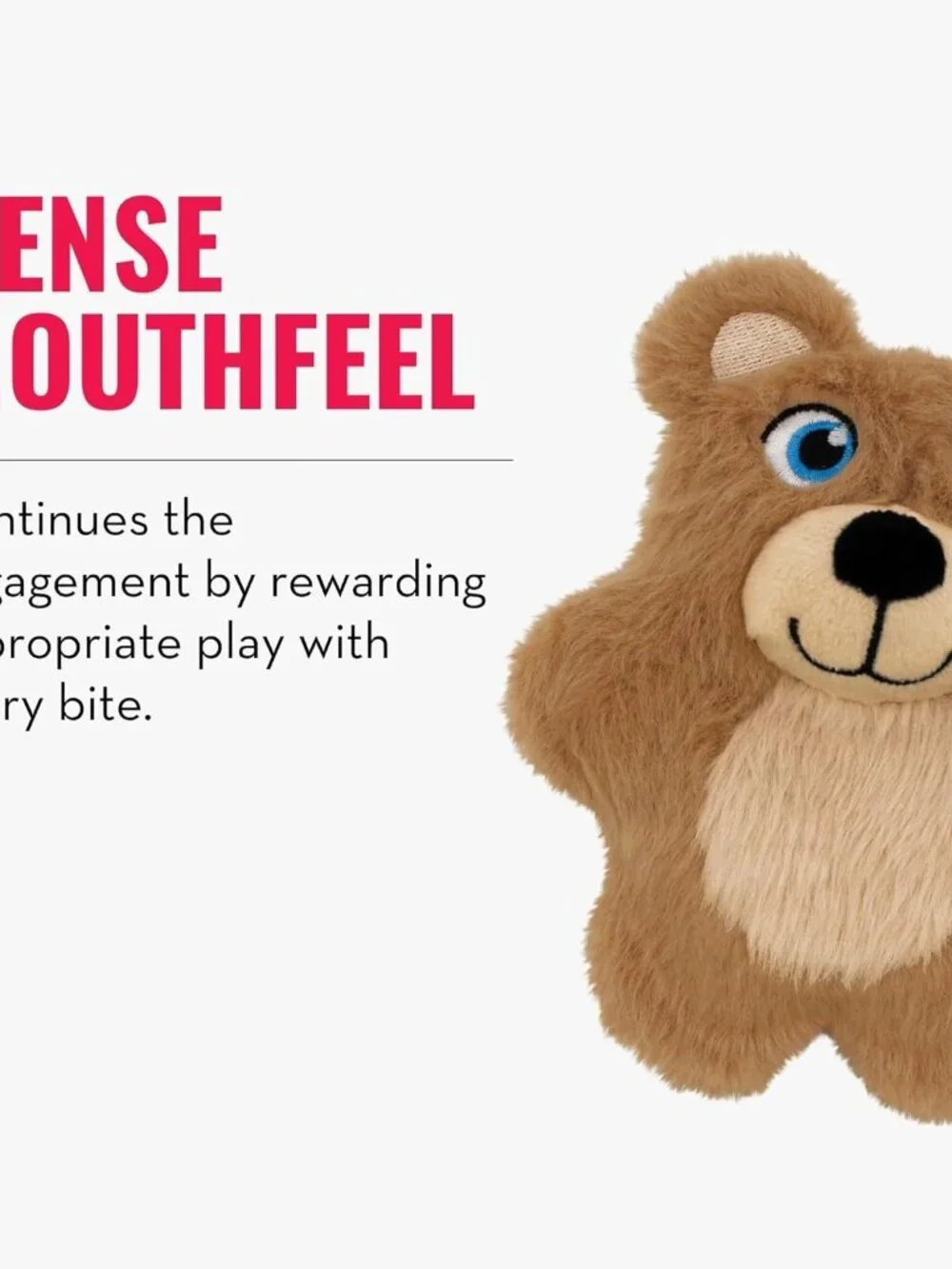 KONG Snuzzles Teddy Bear Dog Toy Small Plush Squeaker Crinkle Soft Toy